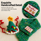 Cute Knitted Cat Dog Party Hat & Christmas Scarf