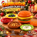 Christmas Burger Snack Plate Set – Stackable Serving & Dip Dishes
