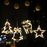 Christmas LED Window Lights – Warm White Hanging Holiday Decorations