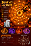 SpookyGlow™ Riesen-Spinnennetz-LED-Lichter – Halloween-Deko für drinnen und draußen
