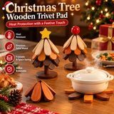 Christmas Tree Wooden Trivet – Foldable Heat-Resistant Table Mat & Holiday Décor