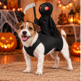 Funny Halloween Grim Reaper Rider Pet Costume for Dogs & Cats