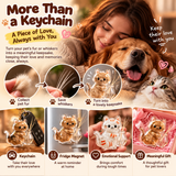 ForeverPaws™ Pet Fur Keepsake – Personalized Pet Memorial Keychain & Fridge Magnet