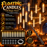 Magic Wand Floating Candles – 12PCS Halloween LED Candle Set