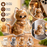 ForeverPaws™ Pet Fur Keepsake – Personalized Pet Memorial Keychain & Fridge Magnet