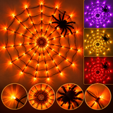 SpookyGlow™ Riesen-Spinnennetz-LED-Lichter – Halloween-Deko für drinnen und draußen