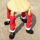 Christmas Santa Boots Chair Leg Covers – Festive Holiday Furniture Decorations