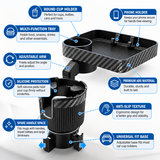 3-in-1 Multifunctional Car Cup Holder Tray – Expandable Car Organizer for Drinks, Food & Phone