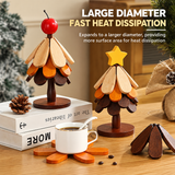 Christmas Tree Wooden Trivet – Foldable Heat-Resistant Table Mat & Holiday Décor