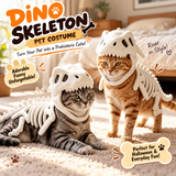 Dino Bones Pet Costume – Plush Dinosaur Skeleton Halloween Costume for Cats & Dogs