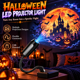 Projecteur lumineux d'Halloween USB SpookyGlow™ – Veilleuse de fête flexible à 360°