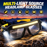Hands-Free LED Light Glasses – Rechargeable 5-Mode Headlamp for Outdoor Adventures & DIY Work