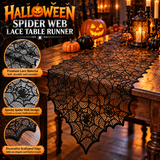 Spooky Spider Web Lace Halloween Table Runner