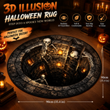 Tapis d'Halloween à illusion 3D – Paillasson portail effrayant pour décoration de maison hantée