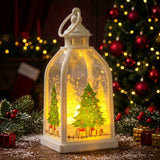 Lanterne bougie LED de Noël – Décoration de fête à lueur chaleureuse sans flamme