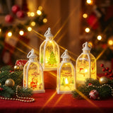 Lanterne bougie LED de Noël – Décoration de fête à lueur chaleureuse sans flamme