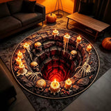 Tapis d'Halloween à illusion 3D – Paillasson portail effrayant pour décoration de maison hantée