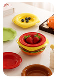 Christmas Burger Snack Plate Set – Stackable Serving & Dip Dishes