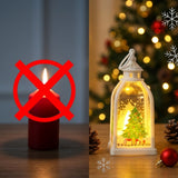 Lanterne bougie LED de Noël – Décoration de fête à lueur chaleureuse sans flamme