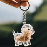 ForeverPaws™ Pet Fur Keepsake – Personalized Pet Memorial Keychain & Fridge Magnet