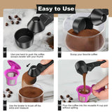 3-in-1 No-Spill Coffee Scoop – Measuring Spoon with Built-in Leveler & Funnel