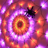SpookyGlow™ Riesen-Spinnennetz-LED-Lichter – Halloween-Deko für drinnen und draußen