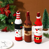 Christmas Wine Bottle Covers – Cute Santa, Snowman & Reindeer Knitted Holiday Gift Bags