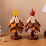 Christmas Tree Wooden Trivet – Foldable Heat-Resistant Table Mat & Holiday Décor