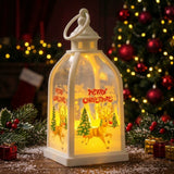 Lanterne bougie LED de Noël – Décoration de fête à lueur chaleureuse sans flamme