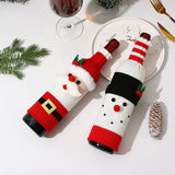 Christmas Wine Bottle Covers – Cute Santa, Snowman & Reindeer Knitted Holiday Gift Bags