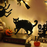 SpookyGlow™ Halloween LED Hanging Decorations – Light-Up Ghost, Witch, Bat & Spider Wall Dec