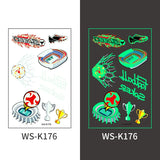 ⚽ Glow-in-the-Dark Soccer Tattoo Stickers – Game Night Edition