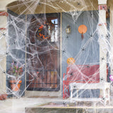 Gruselige Stretch-Spinnenweben – Halloween-Dekoration für drinnen & draußen