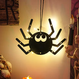 SpookyGlow™ Halloween LED Hanging Decorations – Light-Up Ghost, Witch, Bat & Spider Wall Dec