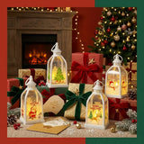 Lanterne bougie LED de Noël – Décoration de fête à lueur chaleureuse sans flamme
