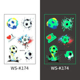 ⚽ Glow-in-the-Dark Soccer Tattoo Stickers – Game Night Edition