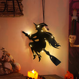 SpookyGlow™ Halloween LED Hanging Decorations – Light-Up Ghost, Witch, Bat & Spider Wall Dec