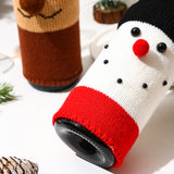 Christmas Wine Bottle Covers – Cute Santa, Snowman & Reindeer Knitted Holiday Gift Bags