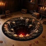 Tapis d'Halloween à illusion 3D – Paillasson portail effrayant pour décoration de maison hantée