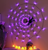 SpookyGlow™ Riesen-Spinnennetz-LED-Lichter – Halloween-Deko für drinnen und draußen