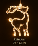 Christmas LED Window Lights – Warm White Hanging Holiday Decorations