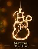 Christmas LED Window Lights – Warm White Hanging Holiday Decorations