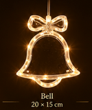 Christmas LED Window Lights – Warm White Hanging Holiday Decorations