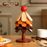 Christmas Tree Wooden Trivet – Foldable Heat-Resistant Table Mat & Holiday Décor