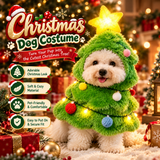 GlowPup™ Christmas Tree Dog Costume – Light-Up Holiday Cape