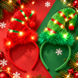 Light-Up Christmas Elf Hat Headband – Festive LED Holiday Party Accessory