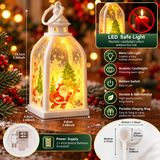 Lanterne bougie LED de Noël – Décoration de fête à lueur chaleureuse sans flamme