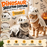 Dino Bones Pet Costume – Plush Dinosaur Skeleton Halloween Costume for Cats & Dogs