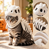 Dino Bones Pet Costume – Plush Dinosaur Skeleton Halloween Costume for Cats & Dogs
