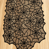 Spooky Spider Web Lace Halloween Table Runner